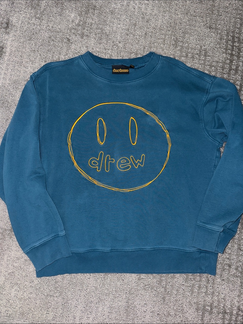 drew house Crewneck Sweatshirt with Yellow Smile Logo